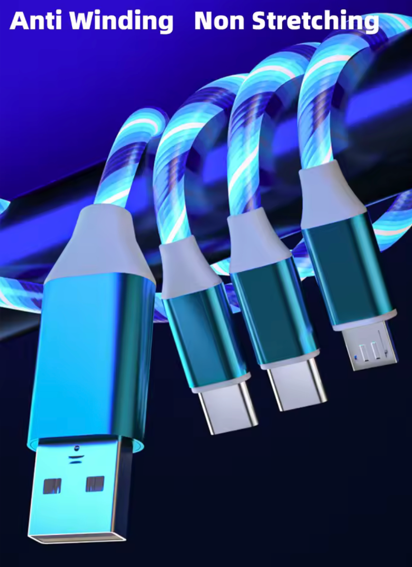 JuiceKIt GLOW 3 in 1 USB Charger- Lightning Speed