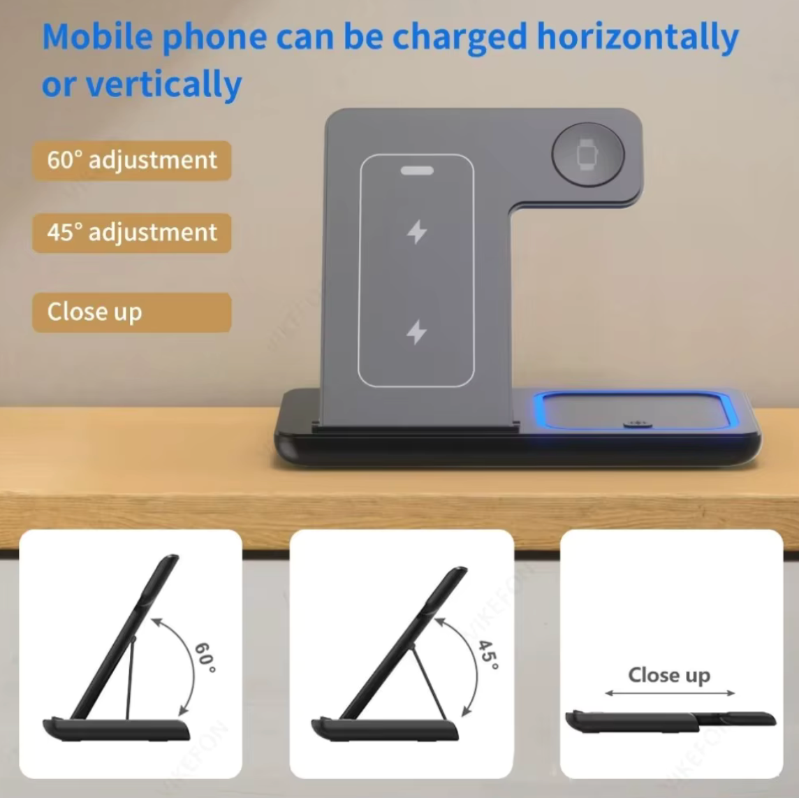 Foldable 3 In 1 30W Wireless Charger Station