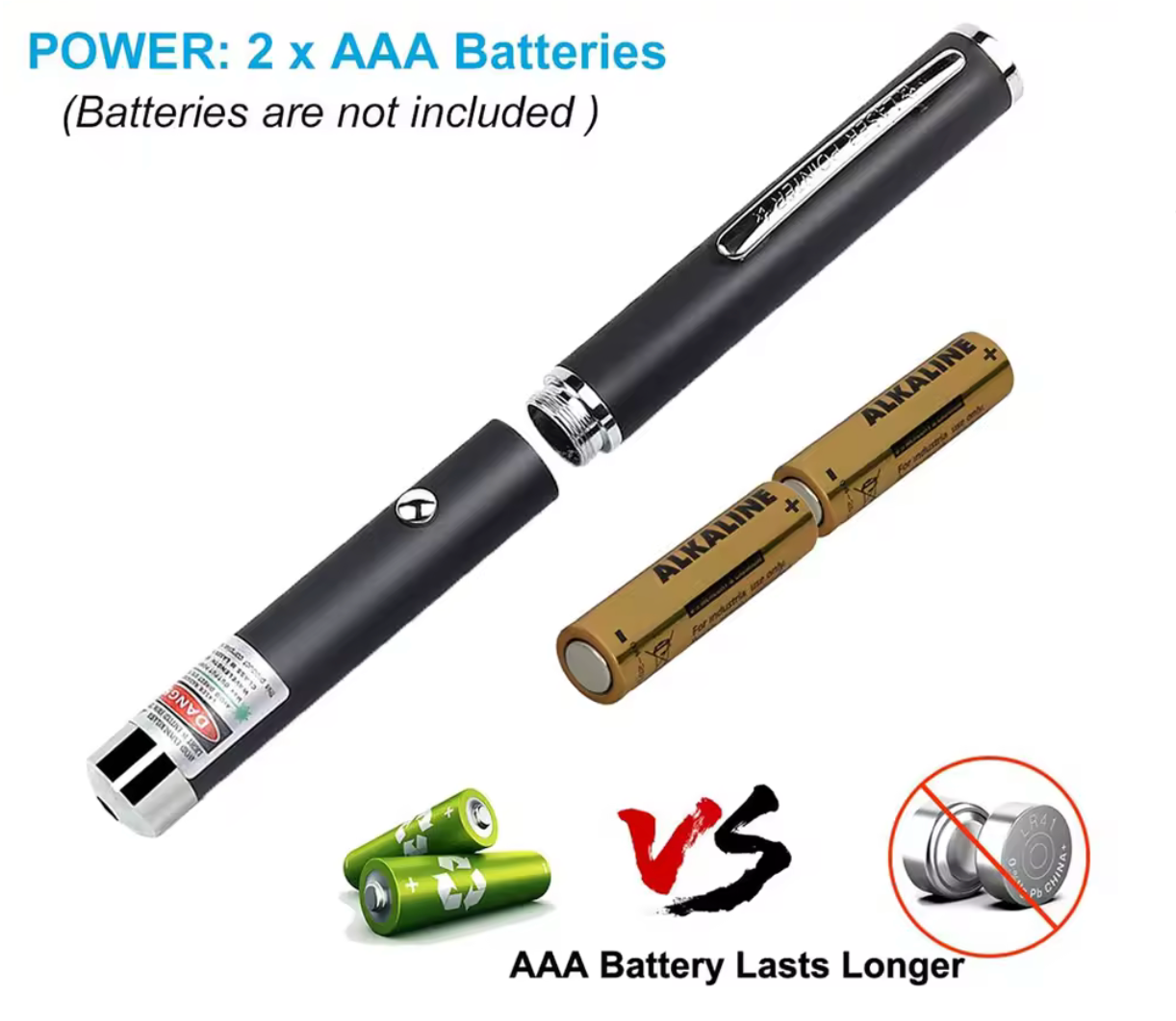 Green, Red, or Blue Coloured Laser Pointer