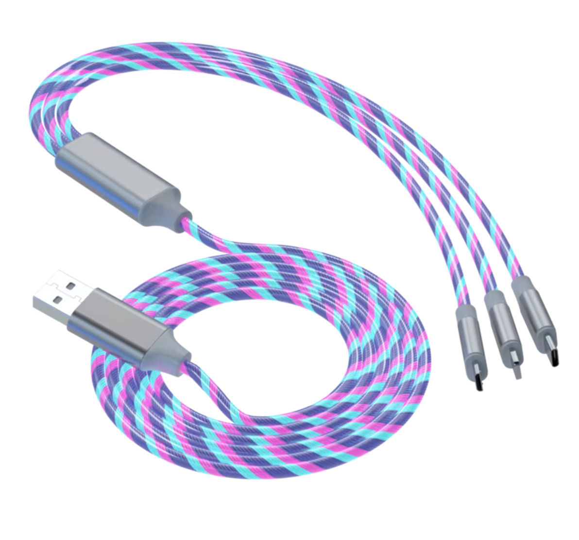 JuiceKIt GLOW 3 in 1 USB Charger- Lightning Speed
